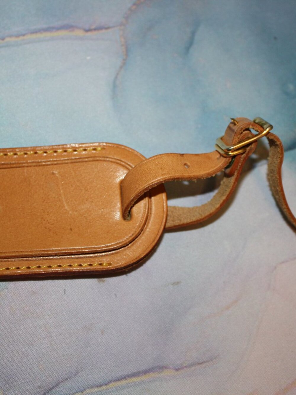 Louis Vuitton Vachetta Luggage Tag Travel Small Leather Goods SLG Authentic 0415